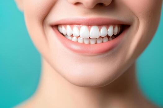 Close-up of a bright, healthy smile after whitening