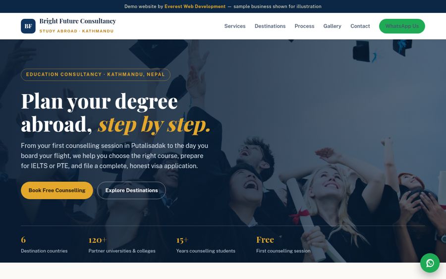 Consultancy website demo by Everest Web Development